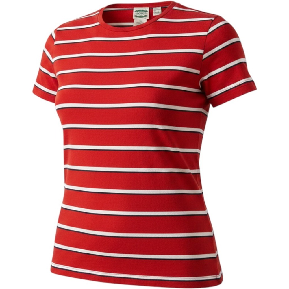 Separate Issue Striped T-Shirt Women 18W Red Nautical Short Sleeve Classic Retro